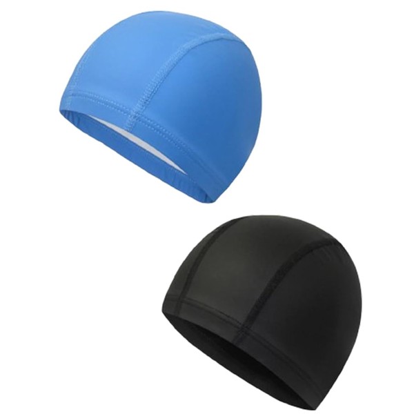 2 Pack Waterproof Swimming Caps with Eye Protection Function, They
