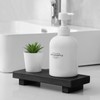 Bathroom Counter Organizer Wood Pedestal Stand Farmhouse Decorative Tray Soap