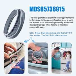 Upgraded MDS65736915 WM3400CW Washer Door Boot Gasket Seal Compatible with LG Washer Door Seal WM3600HWA WM3600HVA WM3500CW WM3700HVA WM3700HWA WM3700HRA PS12748962 Door Gasket Seal Parts
