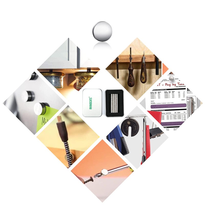 RHINOCATS Fridge Magnets - Tiny Strong Round Magnets, 6mm x