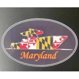 Egl Pair MARYLAND FLAG BOAT DECAL STICKER CAR TRUCK WINDOW MD CHESAPEAKE BAY Fishing