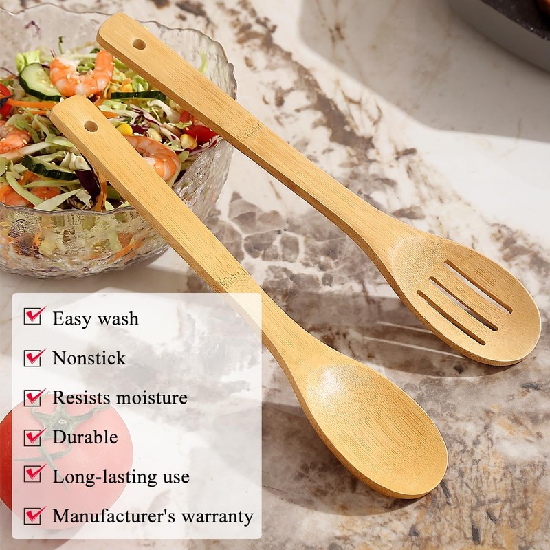 Berglander Wooden Kitchen Utensils Set 6 Pcs, Cooking Utensil Sets，
