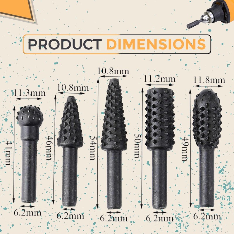 KOLIBROX 1/4'' DIY Drill Bit Set - Precise Carpentry Tools