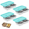 Stainless Snack Container Reusable, Double Compartment Snack Containers with Lids,