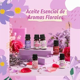 SALKING Set de Aceites Esenciales Florales, 6 x 10 ml - Lavanda, Rosa, Jazmín, Flor de Cerezo, Gardenia, Manzanilla