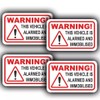 4-Pack - This Vehicle is Alarmed & Immobilised Vinyl Car