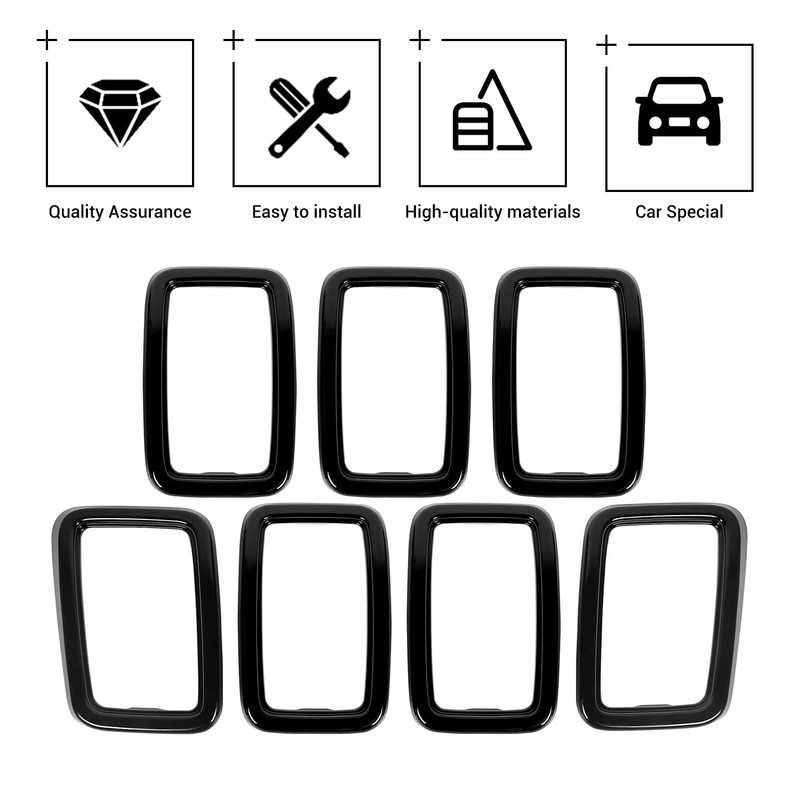 JeCar Front Grill Rings Grille Inserts Cover Trim Kit for