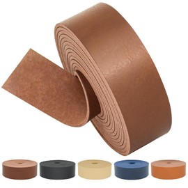 ABIDISO Faux Leather Strap 1 Inch Wide 90 Inches Long Leather Strip, Soft Leather for DIY Craft Projects, Leather Belt Strips, Hobby Workshop - Dark Brown