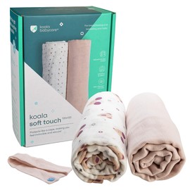 Koala Babycare Organic Muslin Swaddle Blankets for Newborns – GOTS & Oeko-TEX Certified - 2 Pack Soft Cotton Baby Blanket 47 x 47 inches - Lightweight, Breathable, and Safe for Boys and Girls