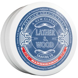 Lather & Wood Shaving Soap - Barbershop - Simply The Best Luxury Shaving Cream - Tallow - Dense Lather with Fantastic Scent for The Worlds Best Wet Shaving Routine. 4.7 oz (Barbershop)