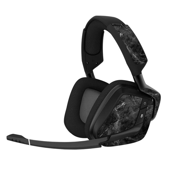 MightySkins Skin Compatible with Corsair Void Pro Gaming Headset - Black Marble | Protective, Durable, and Unique Vinyl Decal wrap Cover | Easy to Apply, Remove, and Change Styles | Made in The USA