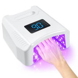 Layhou Cordless UV LED Nail Lamp 80W 52LEDs Gel Nail Polish Dryer Quick Drying Fingernail Toenail Curing Lamp 4 Timer Settings with Auto Sensor Digital Display Screen Nail Art Salon Tool