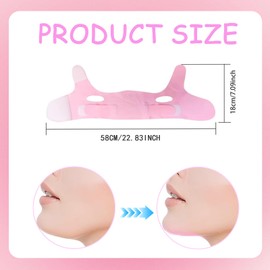 AYNKH Double Chin Lifting Mask, V Line Face Lifting Mask, Reusable Double Chin Reducer for Jawline Contouring Comfortable and Adjustable Jaw Strap for Women Men