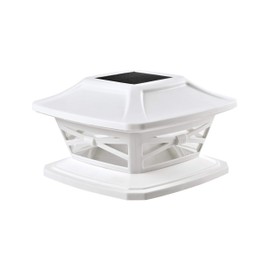 Davinci Lighting Flexfit Solar Outdoor Post Cap Lights - Includes Bases for 4x4 5x5 6x6 Wooden Posts - Bright LED Light - Pearl White (1 Pack)