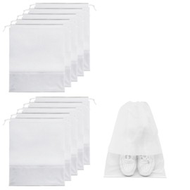 10 Pieces Travel Shoe Bag Shoe Bag Shoe Storage Bag with Clear Window for Everyday and Travel, White-10, shoe bags