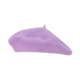 Gllutt Winter Beret Hat for Women Thicken Warm 90% Wool Classic French Style Solid Color Costume (Lilac)