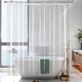 YISURE Extra Long 84 Length Shower Curtains for Bathroom, Clear Plastic Shower Liner PEVA Waterproof Inside Tall Shower Curtain Liner 70x84 Inch, with 3 Magnets and Rustproof Grommets