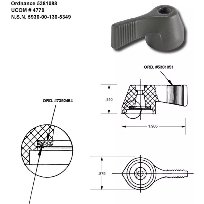BIG MIKES MOTOR POOL One New Military Headlight Switch Lever