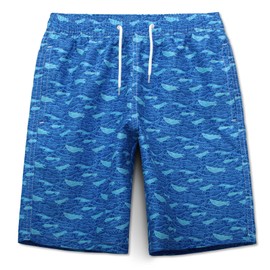 MEILONGER Boys Swimming Shorts Quick Dry Beach Board Trunks Swimwear Bathing Suits Size 6-7,8,10-12,14-16(Dark Blue(Fish),14-16)