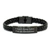 Electrician's Proud Interlaced Leather Bracelet, Funny Quote 'I Can't Keep