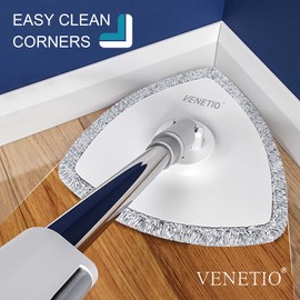 VENETIO INNOWELLCLEAN Triangle Spin Mop Refills - Include Washable Microfiber Mop Pad Replacements (Qty 3)