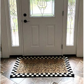 MacKenzie-Childs Mackenzie Childs Cheetah Rug 2'3" x 3'9" Wool Rayon Brand New 350-02715