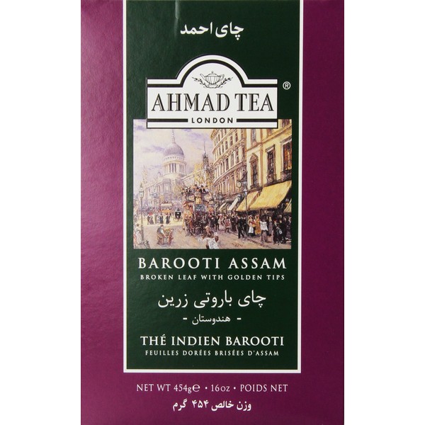 Ahmad Tea Black Tea, Barooti Assam Loose Leaf, 454g (Pack of 12) - Caffeinated and Sugar-Free