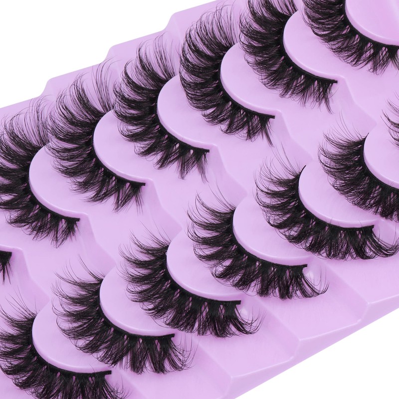 JIMIRE Mink Lashes Fluffy Cat Eye False Eyelashes Volume Wispy