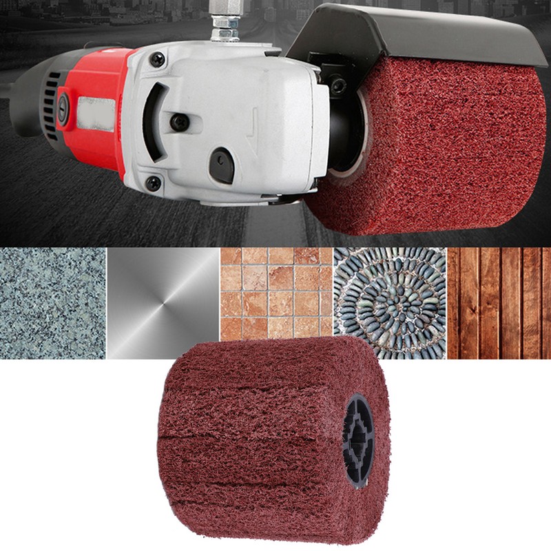 Wire Drawing Wheel Brush Drum Burnishing Cross Rubber Core Polishing