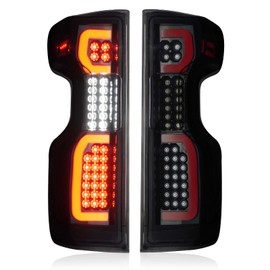 Gubebaili LED Tail Lights Fit for Chevy Silverado 1500 2019-2023,Silverado 2500 HD 3500 HD 2020-2023, Rear Taillight Assembly(Black Housing Smoke Lens)