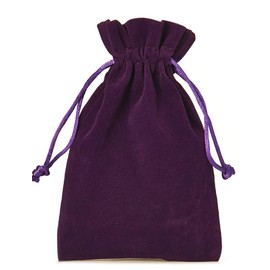 3 Velvet Bags - 40 x 30 cm - Velvet Bag, Gift Bag, Cloth Bag, Santa Claus, Christmas, Advent, Decoration (Purple)