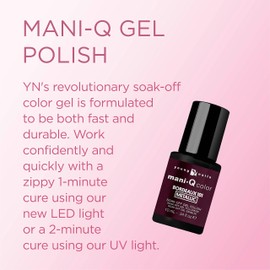 Young Nails Mani-Q Gel Polish, Color Gel Nail Polish for Natural or Artificial Nails, Cure with LED or UV Light, Soak Off Gel Polish 0.34 fl oz.