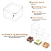 FZJ 50 Pack 15OZ Square Clear Plastic Dessert Cups with
