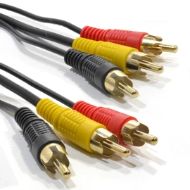 kenable TRIPLE RCA Phono Plugs to Plugs COMPOSITE & Audio Cable Lead 0.5m GOLD