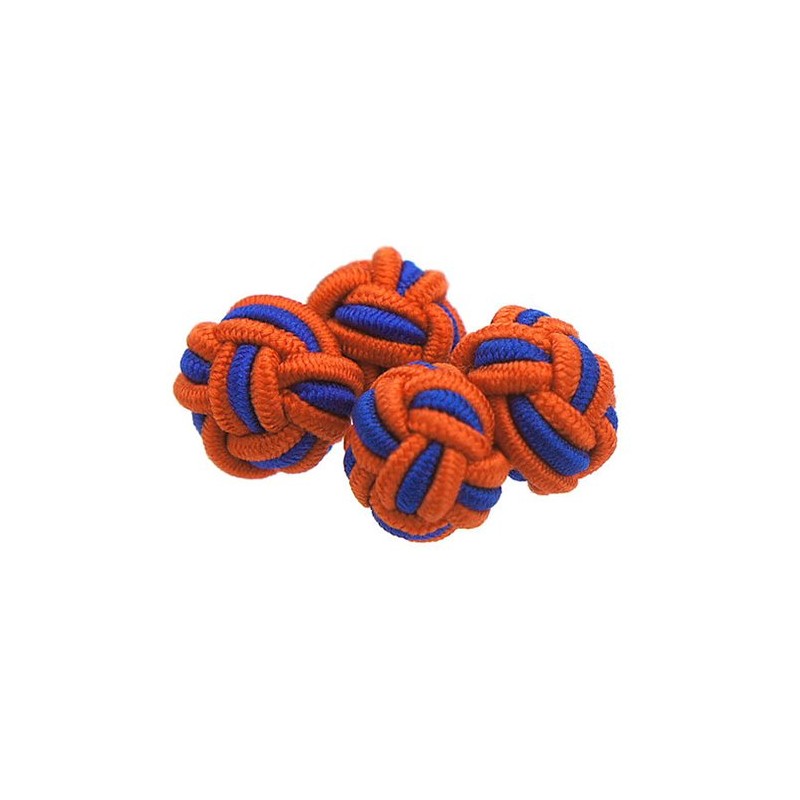 ガムカフス オレンジ & ネイビー（ゴムカフス カフスボタン カフリンクス）nsgum006-1