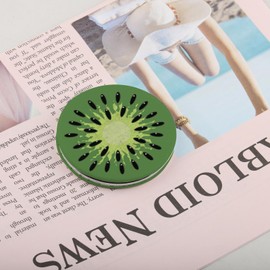 CENWA Kiwi Taschenspiegel Kiwi Kompaktspiegel Obst Kiwi Geschenke Vegan Tropische Früchte Garten Geschenk Kiwi Liebhaber Geschenk (Kiwi M UK)