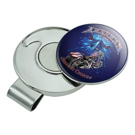 GRAPHICS & MORE American by Birth Biker by Choice Motorcycle USA Flag Eagle Golf Hat Clip with Magnetic Ball Marker