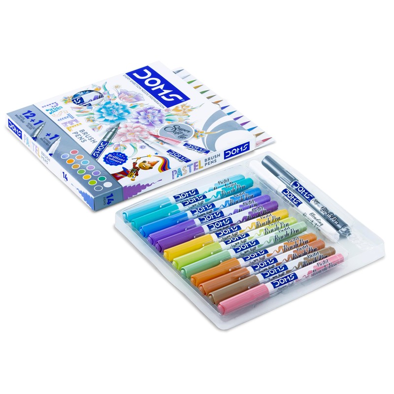 Doms Super Soft Tip Pastel Shades Brush Pen Set |