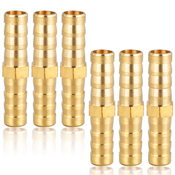 Hose Connector 8 mm Brass 6 Pieces Brass Hose Connection