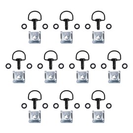 Porotmotor Motorcycle Race Fasteners Quick Release D-Ring 1/4 Turn Race Fasteners Clip Style Type C 14mm Dark Black(10 Pack)