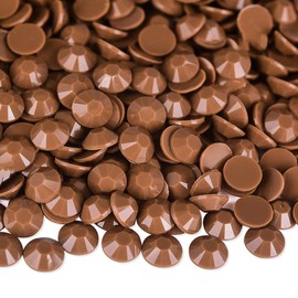 Sukiiy 1500PCS 5MM Resin Flatback Rhinestones - Solid Coffee Candy Color for Crafts, Nails, Tumbler Mugs, Bottles, Shoes, Clothes
