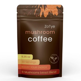 Zotye Mushroom Coffee, 30 Servings, 6.35 oz, Boost Your Energy
