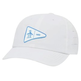 Original Penguin Pete Flag Logo Patch Perforated Active Adjustable Snapback Golf Hat (US, Alpha, One Size, Bright White)