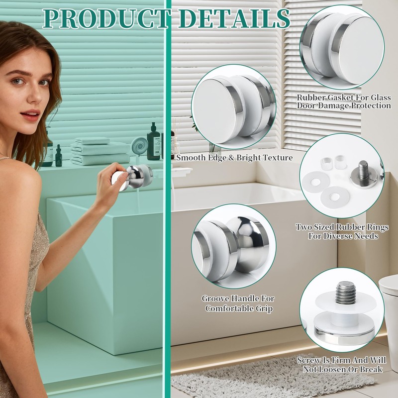 Alise Shower Glass Door Handle,Sliding Shower Doors Knob,One Sided Pull