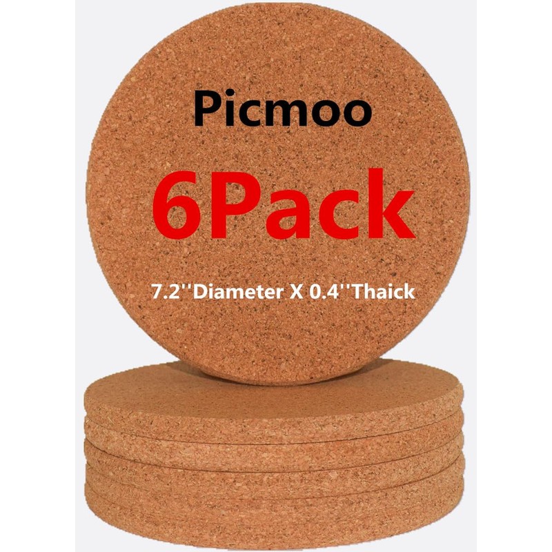 Picmoo Cork tripod circular cork heat pad 6-piece set of