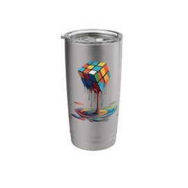 Melting Cube Speed Cubing Vintage Puzzle Youth & Math Lovers Stainless Steel Insulated Tumbler