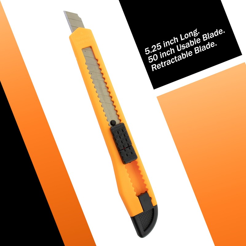 MotoProducts 20 Bulk Small Neon Orange Utility Knife Box Cutters