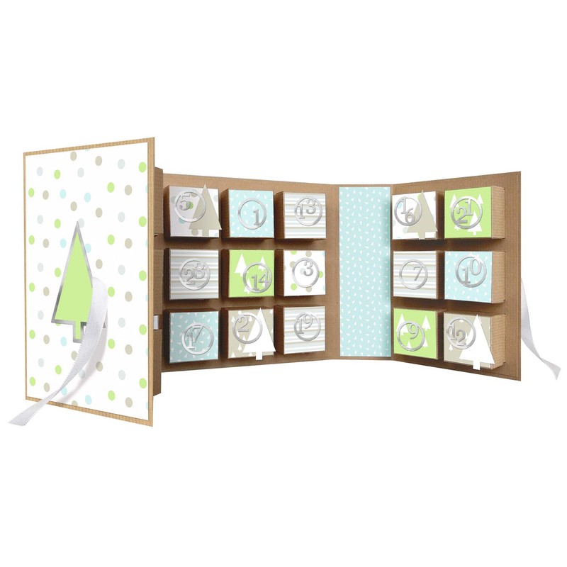 Ursus 17860002F - Adventskalender in Buchform, Tannenbäume, ca. 22,4 x