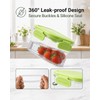 Snackle Box Container with Reusable Ice Pack, 27.1oz Grey+Yellow+Green