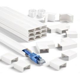 Cord Cover Wall Kit, YCLYC 157in Wire Covers for Cords - TV Cord Hider for 1 Thick Wire, Cable Hider for Wall Mount TV, Cable Cover Raceway White 10 x L15.7”, W0.78” H0.4”